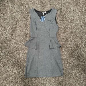 Monteau women’s grey peplum dress size small NWT